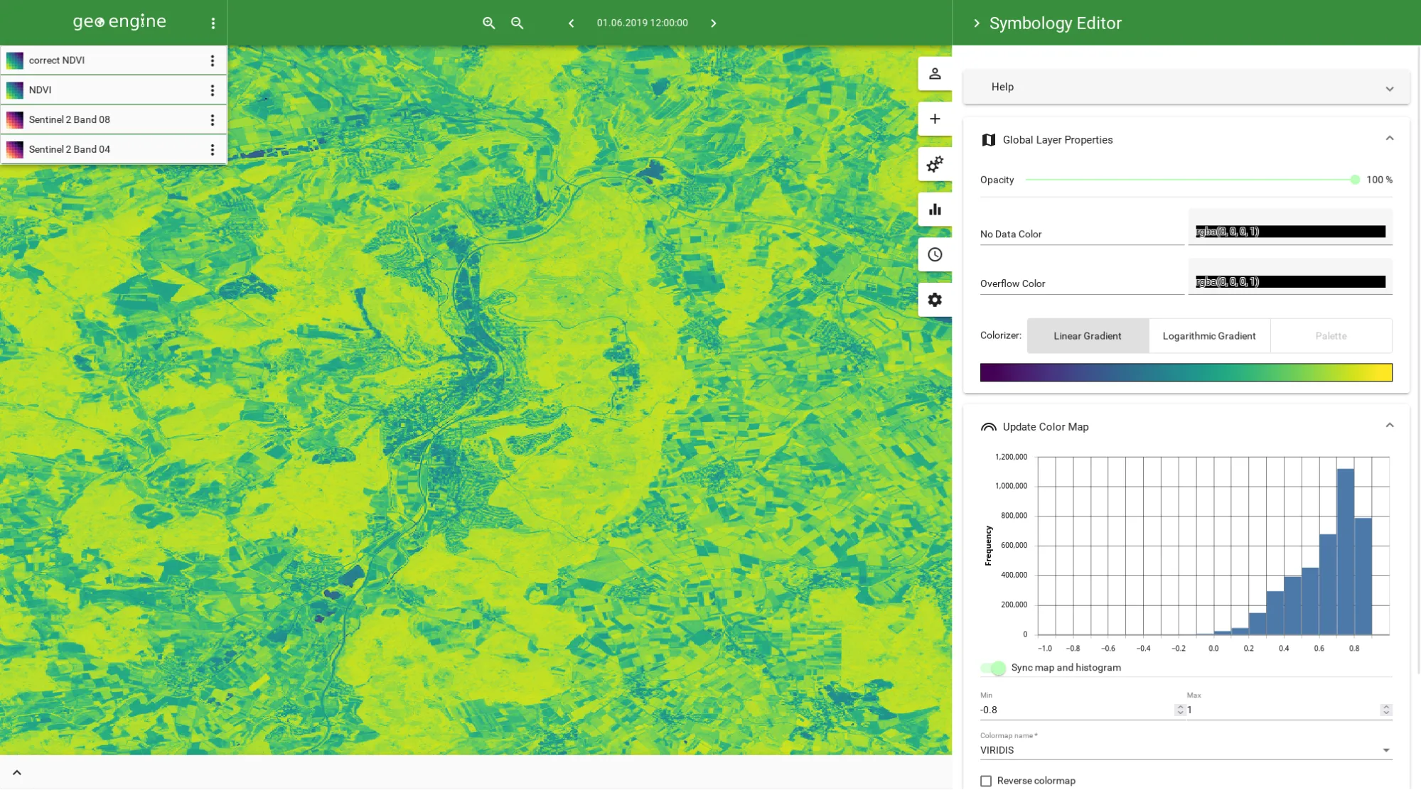 NDVI time-series for field crop monitoring
